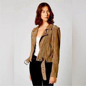 Blank NYC Suede Tan Biker Jacket